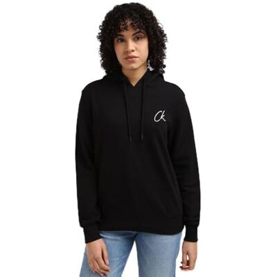 Calvin Jeans Dames GEBORDUURDE CK REGULAR HOODIE J20J224179, Pullover Hoodie, Zwart, XXS, Zwart (Ck Zwart), XXS Calvin Jeans Dames GEBORDUURDE CK REGULAR HOODIE J20J224179, Pullover Hoodie, Zwart, XXS, Zwart (Ck Zwart), XXS