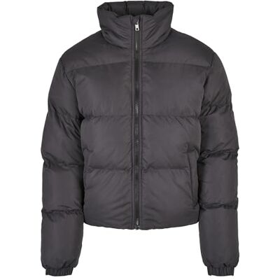 Urban Classics Ladies Short Peached Puffer Jacket Winterjas zwart Urban Fashion Urban Classics Ladies Short Peached Puffer Jacket Winterjas zwart Urban Fashion
