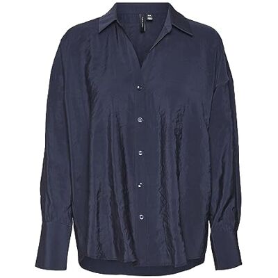 VERO MODA Dames Vmqueeny Ls Oversize shirt WVN Ga Noos shirt met lange mouwen, navy blazer, XS VERO MODA Dames Vmqueeny Ls Oversize shirt WVN Ga Noos shirt met lange mouwen, navy blazer, XS