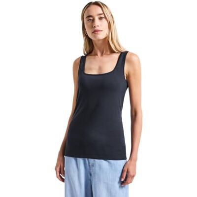 Street One Basic top met vierkante hals, Deep Water Blue, 34 Street One Basic top met vierkante hals, Deep Water Blue, 34