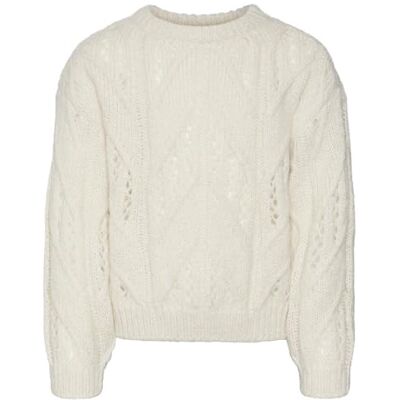 VERO MODA Bestseller A/S Dames Vmblueberry Ls Pullover Ga Girl Noos gebreide trui, Birch, 42/44 NL VERO MODA Bestseller A/S Dames Vmblueberry Ls Pullover Ga Girl Noos gebreide trui, Birch, 42/44 NL