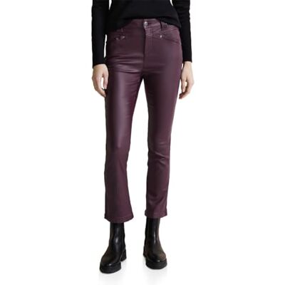 Street One Bootcut damesbroek met coating, paars (deep purple), 42W x 28L Street One Bootcut damesbroek met coating, paars (deep purple), 42W x 28L
