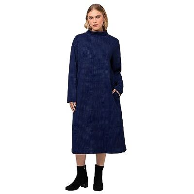 Ulla Popken Dames sweatjurk, structuur jurken, titaniumblauw, 54/56 Grote maten Ulla Popken Dames sweatjurk, structuur jurken, titaniumblauw, 54/56 Grote maten