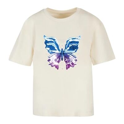 Dames T-shirt Chrome Butterfly Tee, casual T-shirt met print op de voorkant, relaxed fit, katoen, maten XS 5XL, witzand., XL Dames T-shirt Chrome Butterfly Tee, casual T-shirt met print op de voorkant, relaxed fit, katoen, maten XS 5XL, witzand., XL