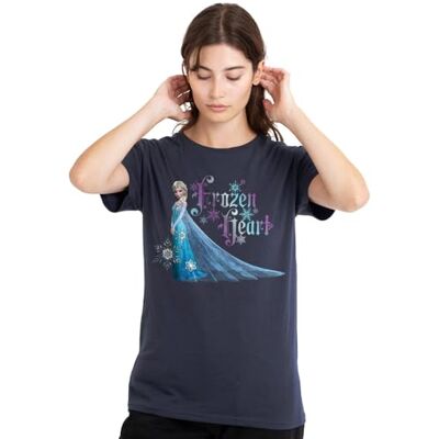 Disney Frozen Elsa Has A Frozen Heart Ladies T Shirt, Deep Navy dames T-Shirt Disney Frozen Elsa Has A Frozen Heart Ladies T Shirt, Deep Navy dames T-Shirt
