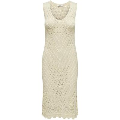 JDY Dames sun S/L V-hals jurk KNT Noos jurk, Tapioca, S JDY Dames sun S/L V-hals jurk KNT Noos jurk, Tapioca, S