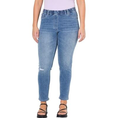 Ulla Popken Dames grote maten grote maten plus size jeans, Sienna met klein destroyeffect, gebleekte denim, 32W / 32L Ulla Popken Dames grote maten grote maten plus size jeans, Sienna met klein destroyeffect, gebleekte denim, 32W / 32L