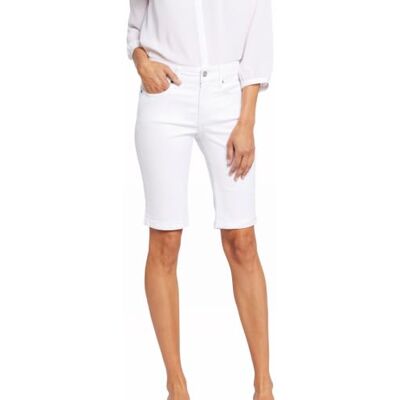 NYDJ Dames Briella Roll Cuff Jean lange afslankende denim shorts, Optisch Wit, 6 NYDJ Dames Briella Roll Cuff Jean lange afslankende denim shorts, Optisch Wit, 6
