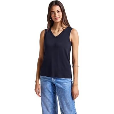Street One Dames V-hals top, blauw (deep blue), 44 Street One Dames V-hals top, blauw (deep blue), 44