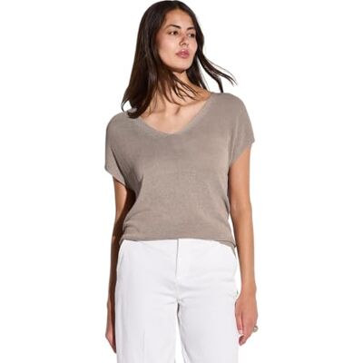 Street One Mouwloze gebreide trui voor dames, Vintage Stone, 40 Street One Mouwloze gebreide trui voor dames, Vintage Stone, 40