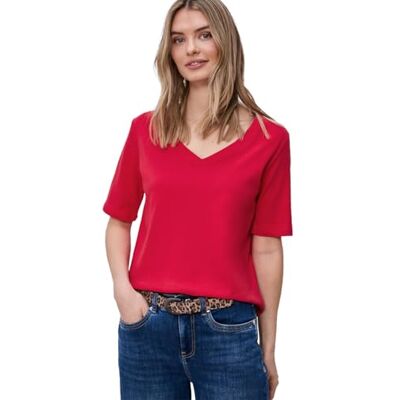 Street One Basic T-shirt Salsa rood 36 Street One Basic T-shirt Salsa rood 36