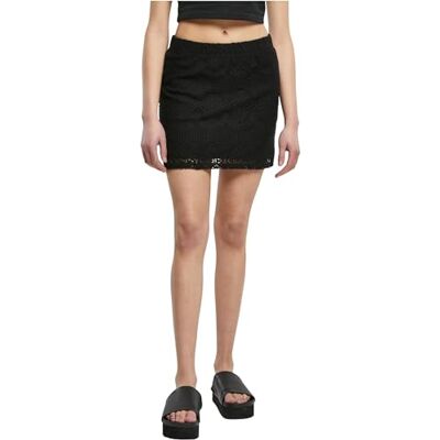 Urban Classics Crochet Lace Mini-rok voor dames, zwart, 5XL Urban Classics Crochet Lace Mini-rok voor dames, zwart, 5XL