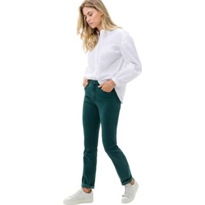 Brax Dames Style Carola Winter Dream broek, Dark Malachite, 29W / 30L Brax Dames Style Carola Winter Dream broek, Dark Malachite, 29W / 30L