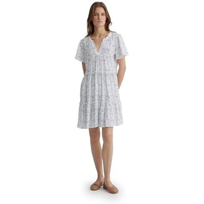 Mavi Dames Woven MINI Dress Jurk, Blue Cat Print, L, Blue Cat Print, L Mavi Dames Woven MINI Dress Jurk, Blue Cat Print, L, Blue Cat Print, L