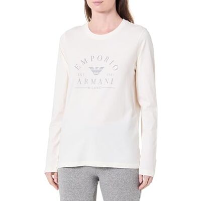 Giorgio Armani Dames iconische logoband lange mouw ronde hals T-shirt wit M Regular FIT, Wit, M Giorgio Armani Dames iconische logoband lange mouw ronde hals T-shirt wit M Regular FIT, Wit, M