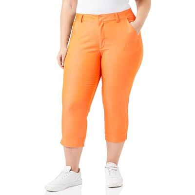 KAFFE Dames Capri Pants Below Knie, Length, Slim Fit Regular Taille Band, Vermillion oranje, 42 KAFFE Dames Capri Pants Below Knie, Length, Slim Fit Regular Taille Band, Vermillion oranje, 42