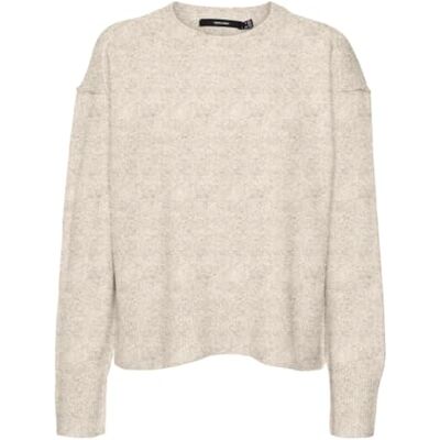 VERO MODA Vmserena LS O-Neck Pullover Ga Boo, Berk/Detail: Melange, L Dames, berken/details: melange, L VERO MODA Vmserena LS O-Neck Pullover Ga Boo, Berk/Detail: Melange, L Dames, berken/details: melange, L