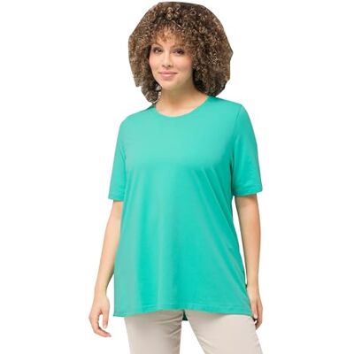 Ulla Popken Dames A-lijn, ronde hals, halflange mouwen T-shirt, turquoisegroen, 50-52 Ulla Popken Dames A-lijn, ronde hals, halflange mouwen T-shirt, turquoisegroen, 50-52