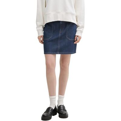 Tom Tailor Denim Minirok voor dames, 10114 Clean Dark Stone Blue Denim, XS Tom Tailor Denim Minirok voor dames, 10114 Clean Dark Stone Blue Denim, XS