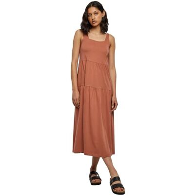 Urban Classics Damesjurk met brede bandjes en volant-inzetstukken, zomerjurk in 4 kleuren verkrijgbaar, maten XS 5XL, terracotta, XL Urban Classics Damesjurk met brede bandjes en volant-inzetstukken, zomerjurk in 4 kleuren verkrijgbaar, maten XS 5XL, terracotta, XL