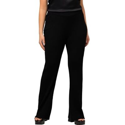 Ulla Popken Gebreide damesbroek, flared broek, zwart, 46-48 Ulla Popken Gebreide damesbroek, flared broek, zwart, 46-48