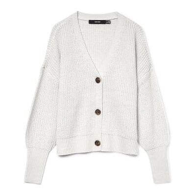VERO MODA Dames Vmlea Ls V-hals Cuff Cardigan Noos gebreide jas, cloud dancer, XS VERO MODA Dames Vmlea Ls V-hals Cuff Cardigan Noos gebreide jas, cloud dancer, XS