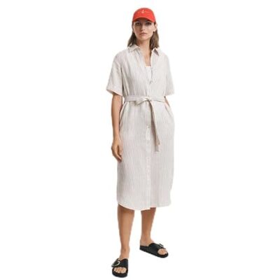 GANT Reg Linen Striped Shirt Dress dames Gekleed GANT Reg Linen Striped Shirt Dress dames Gekleed