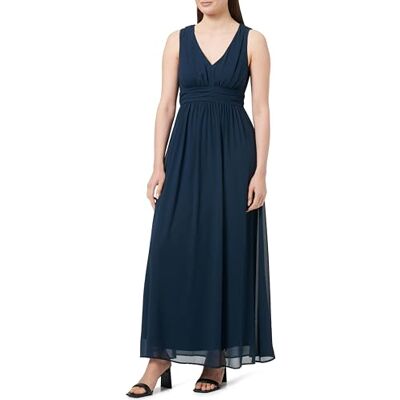 VILA Vimilina damesjurk, V-hals, S/S enkeljurk/Ka jurk, total eclipse, 38 VILA Vimilina damesjurk, V-hals, S/S enkeljurk/Ka jurk, total eclipse, 38