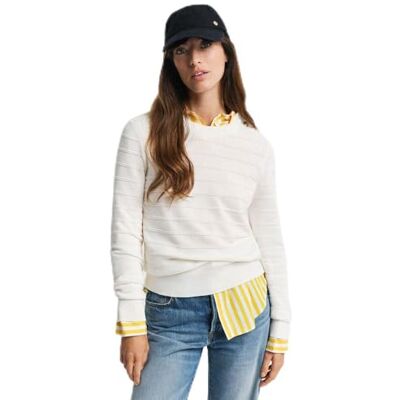 GANT Textured Cotton C-neck dames Pullover trui GANT Textured Cotton C-neck dames Pullover trui