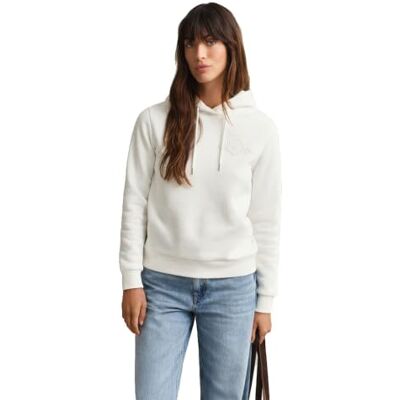 GANT Reg Tonal Shield Hoodie dames Sweatshirt met capuchon GANT Reg Tonal Shield Hoodie dames Sweatshirt met capuchon