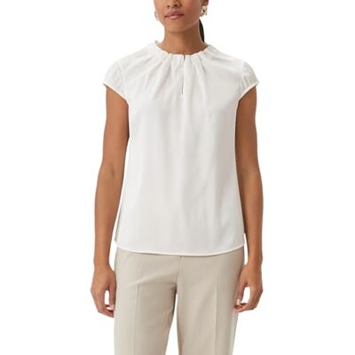 COMMA Satijnen blouse met plooien, 0120, 46 COMMA Satijnen blouse met plooien, 0120, 46