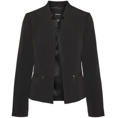 VERO MODA VMLULU LS Classic Zipper Pocket Blazer, zwart, M VERO MODA VMLULU LS Classic Zipper Pocket Blazer, zwart, M