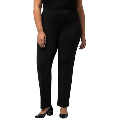 Ulla Popken Jersey broek voor dames, Zwart, 32W / 30L Ulla Popken Jersey broek voor dames, Zwart, 32W / 30L