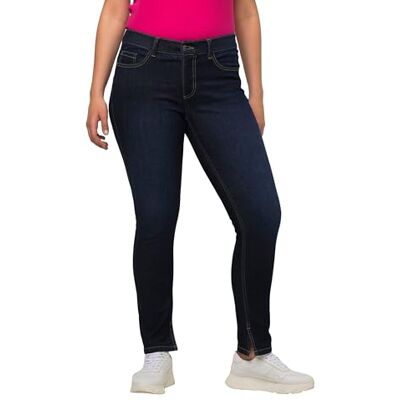 Ulla Popken Sarah, smalle pijpen, hoge taille, gerecyclede jeans, rinsed wash, 50, Rinsed Wash, 50 Ulla Popken Sarah, smalle pijpen, hoge taille, gerecyclede jeans, rinsed wash, 50, Rinsed Wash, 50