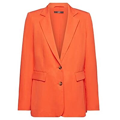 ESPRIT Collection Blazer met één rij knopen met linnen, oranje-rood., 44 ESPRIT Collection Blazer met één rij knopen met linnen, oranje-rood., 44