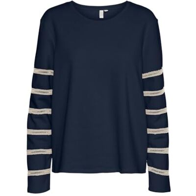 VERO MODA VMVILNA L/S Sweat JRS BTQ, Navy Blazer/Detail: tape in berk, S VERO MODA VMVILNA L/S Sweat JRS BTQ, Navy Blazer/Detail: tape in berk, S