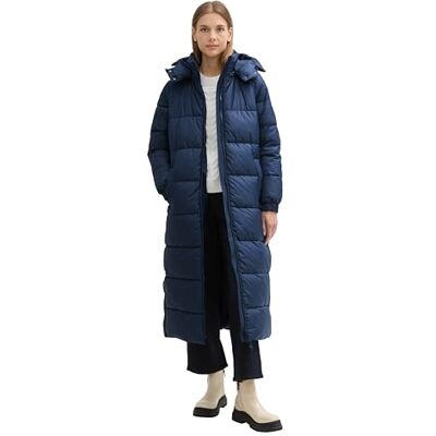 Tom Tailor Denim Puffer winterjas voor dames met afneembare capuchon, 10668 Sky Captain Blue, M Tom Tailor Denim Puffer winterjas voor dames met afneembare capuchon, 10668 Sky Captain Blue, M