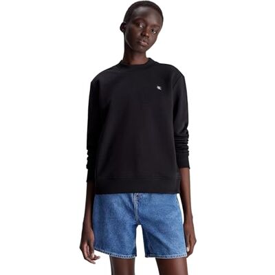 Calvin Jeans Vrouwen Sweatshirt Badge Ronde Hals Geen Capuchon, zwart., XXS Calvin Jeans Vrouwen Sweatshirt Badge Ronde Hals Geen Capuchon, zwart., XXS