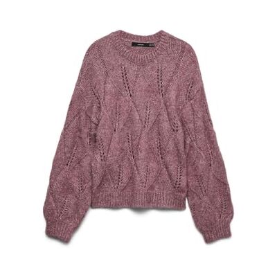VERO MODA Vmzenia Ls O-Neck Stitch Pullover, rosébruin., XS VERO MODA Vmzenia Ls O-Neck Stitch Pullover, rosébruin., XS