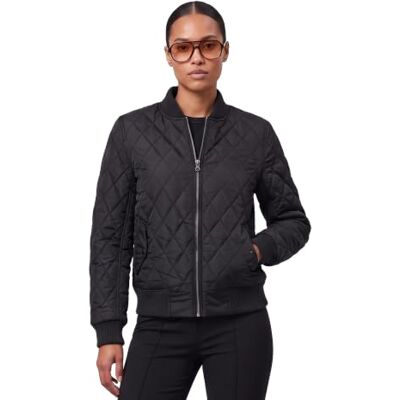 Urban Classics Dames Jas Ladies Diamond Quilt Nylon Jacket, zwart, XL Urban Classics Dames Jas Ladies Diamond Quilt Nylon Jacket, zwart, XL