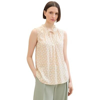 TOM TAILOR Damesblouse, 36378 Beige Halfmaan Dot Design, 36 TOM TAILOR Damesblouse, 36378 Beige Halfmaan Dot Design, 36