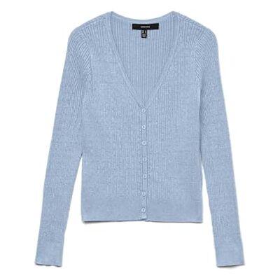 VERO MODA Vmsilje Ls V-Neck Pointelle Cardi Noos, Cashmere Blue, XL VERO MODA Vmsilje Ls V-Neck Pointelle Cardi Noos, Cashmere Blue, XL