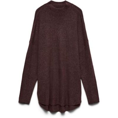 VERO MODA Dames Vmplaza Ls Highnck Long Pullover Ga Noos Gebreide trui, Voedge, L VERO MODA Dames Vmplaza Ls Highnck Long Pullover Ga Noos Gebreide trui, Voedge, L