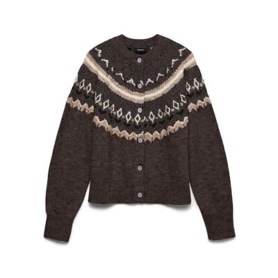 VERO MODA Vmtammy Ls O-Neck Nordic Cardigan Ga, chocolade taart, XS VERO MODA Vmtammy Ls O-Neck Nordic Cardigan Ga, chocolade taart, XS