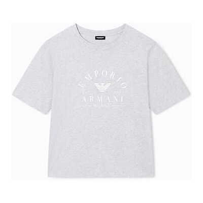 Giorgio Armani Dames iconische logoband ronde hals T-shirt grijs L Loose FIT, Grijs, L Giorgio Armani Dames iconische logoband ronde hals T-shirt grijs L Loose FIT, Grijs, L