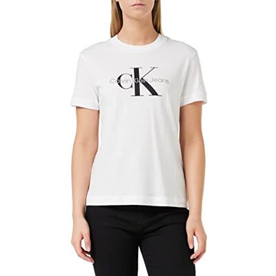 Calvin S/S T-shirts voor dames, Wit (helder wit), XXL Calvin S/S T-shirts voor dames, Wit (helder wit), XXL