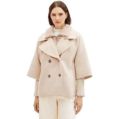 TOM TAILOR Cape jas voor dames, 33755 Bisque Melange, XXL TOM TAILOR Cape jas voor dames, 33755 Bisque Melange, XXL