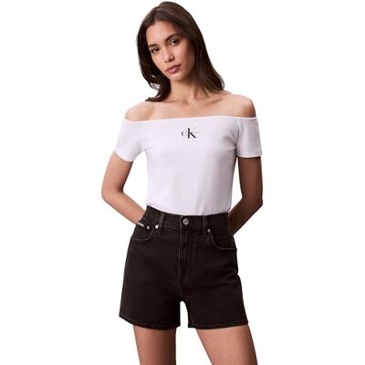 Calvin Jeans Dames MNGRM Off Shldr Strt LV047C203G andere casual shirts, wit (briljant wit), L, Wit (briljant wit), L Calvin Jeans Dames MNGRM Off Shldr Strt LV047C203G andere casual shirts, wit (briljant wit), L, Wit (briljant wit), L
