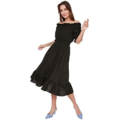 Trendyol Vervormde Carmen-kraagjurk dames Jurk Trendyol Vervormde Carmen-kraagjurk dames Jurk