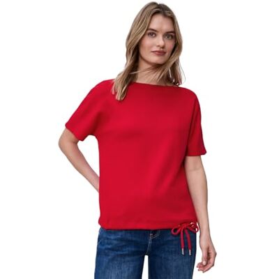Street One Shirt met ribdetail Salsa rood 38 Street One Shirt met ribdetail Salsa rood 38